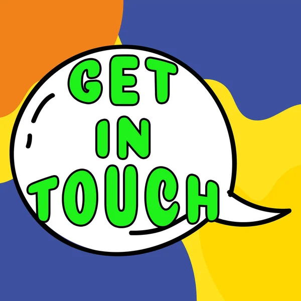 連絡先に残る単語 Get Touch を表示するサイン Constant Communication Interaction Bonding — ストック写真
