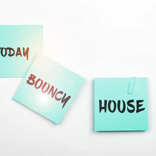 Tekst Bijschrift Presenteren Bouncy House Conceptuele Foto Geautomatiseerd Programma Dat — Stockfoto