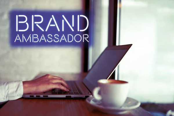 Sinal Texto Mostrando Brand Ambassador Agente Ideias Negócios Credenciado Como — Fotografia de Stock
