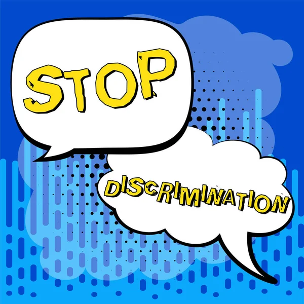 Sign Display Stop Discrimination Λέξη Για Την Πρόληψη Παράνομης Εκσκαφής — Φωτογραφία Αρχείου