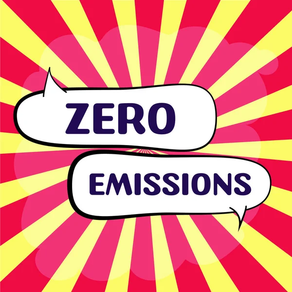 Yazısı Işareti Sıfır Emisyon Çevreyi Kirleten Hiçbir Atık Ürün Yayma — Stok fotoğraf