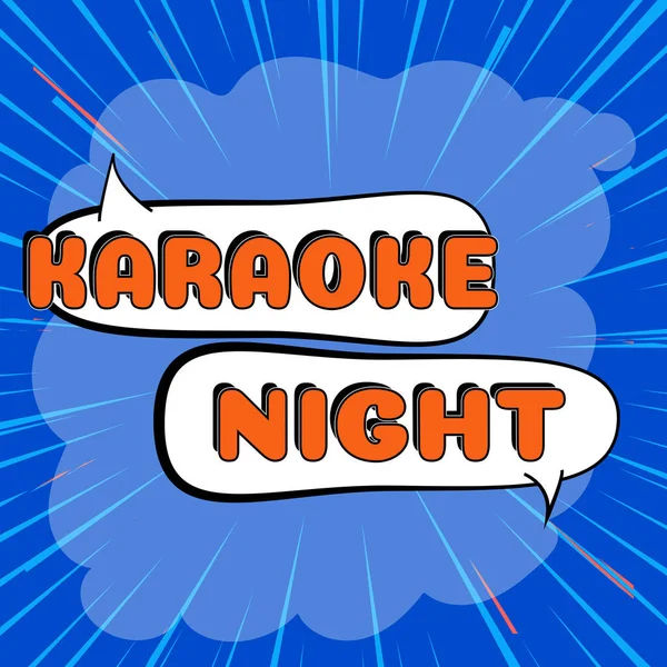 Text Skylt Som Visar Karaoke Night Word Entertainment Som Sjunger — Stockfoto