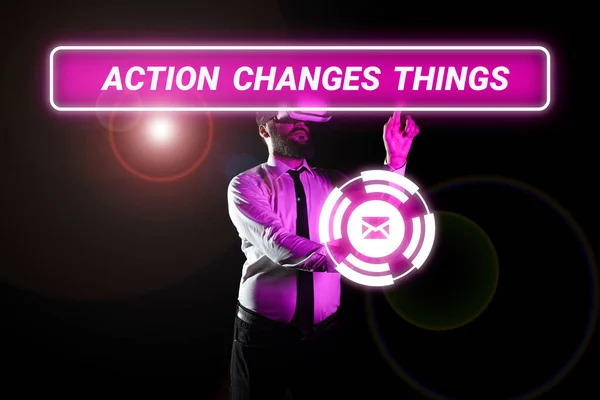 Text Som Visar Inspiration Action Förändringar Saker Internet Koncept Som — Stockfoto