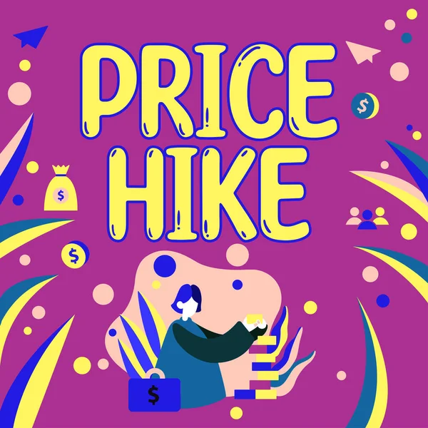 Konceptuální Displej Cena Hike Business Showcase Součet Hodnot Které Zákazník — Stock fotografie
