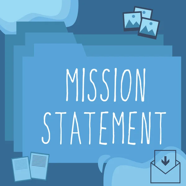 Testo Che Mostra Ispirazione Mission Statement Word Scritto Sintesi Formale — Foto Stock