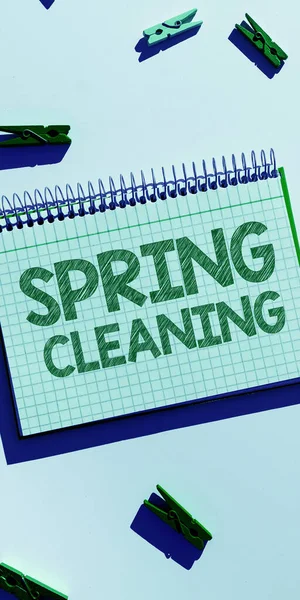 Tekst Pisma Wiosna Czyszczenie Praktyka Koncepcji Biznesu Gruntowne Sprzątanie Domu — Zdjęcie stockowe