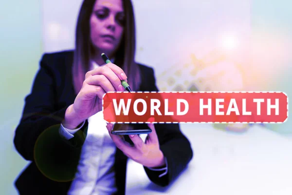Signe Écriture World Health Business Showcase Journée Mondiale Action Dédiée — Photo