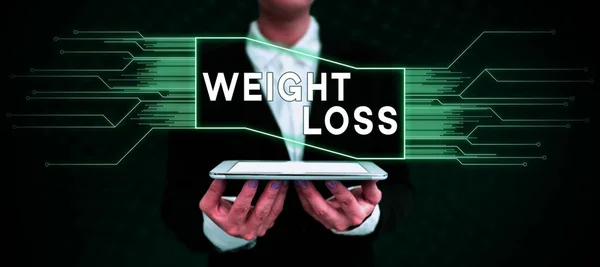 Schreiben Mit Text Gewichtsverlust Wort Geschrieben Über Die Verringerung Der — Stockfoto
