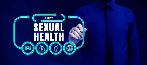 Inspiratie Toont Teken Seksuele Gezondheid Zakelijke Benadering Gezonder Lichaam Voldoende — Stockfoto