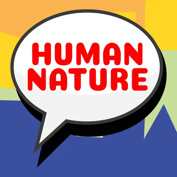Scrittura Visualizzando Testo Natura Umana Business Vetrina Caratteristiche Psicologiche Sentimenti — Foto Stock