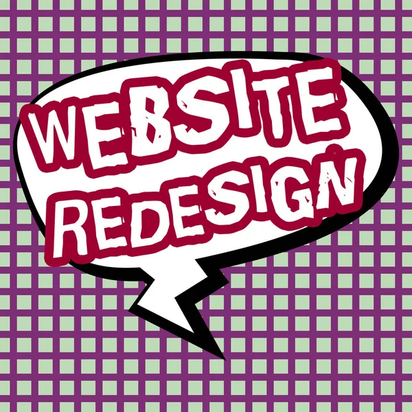 Sign Displaying Website Redesign Word Modernize Improver Evamp Your Websites — Stock Photo, Image