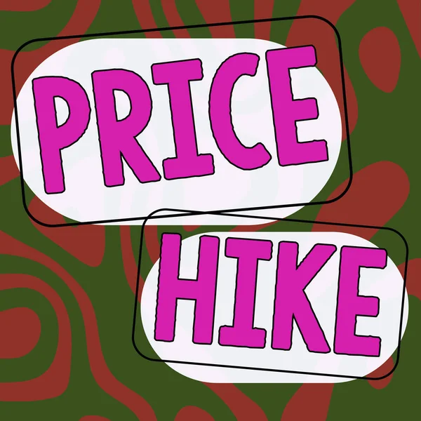 Texto Que Mostra Inspiração Price Hike Word Para Soma Valores — Fotografia de Stock