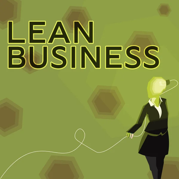 Segnale Scrittura Mano Lean Business Business Mostra Miglioramento Della Minimizzazione — Foto Stock