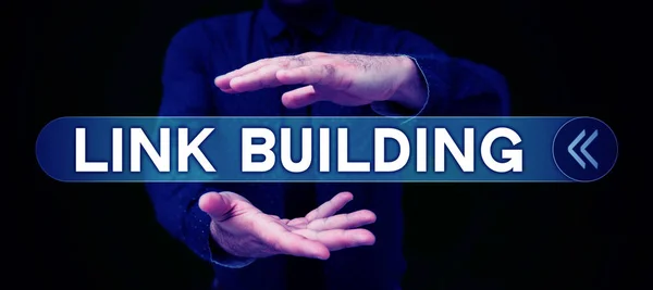 Handwriting Text Link Building Business Overview Seo Term Exchange Links — Stock fotografie