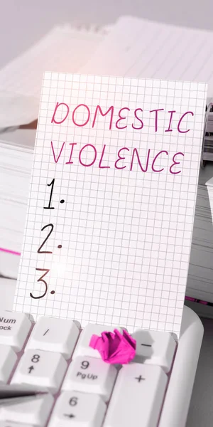 Affichage Conceptuel Violence Conjugale Concept Entreprise Comportement Violent Abusif Dirigé — Photo
