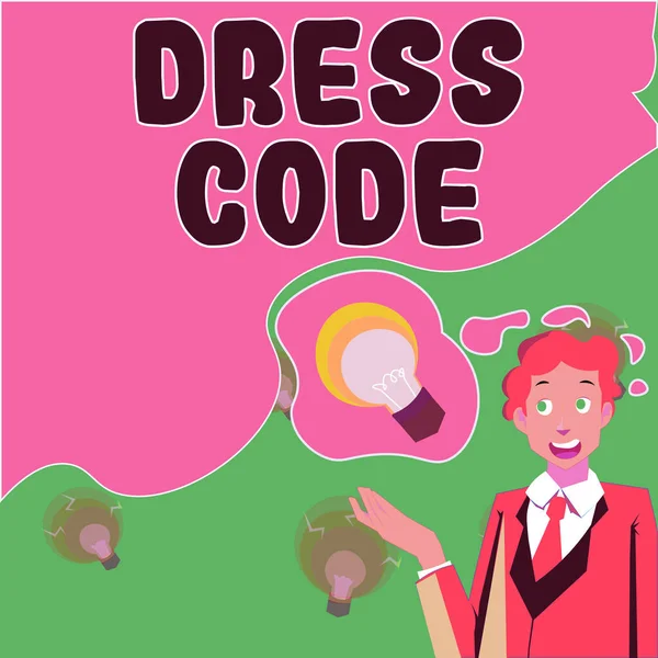 Tekst Met Inspiratie Dress Code Woord Voor Een Geaccepteerde Manier — Stockfoto