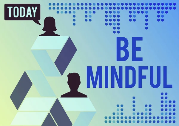Tekst Met Inspiratie Mindful Business Concept Met Aandacht Voor Bewust — Stockfoto