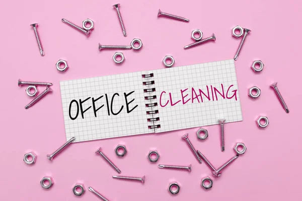 Writing Displaying Text Office Cleaning Business Idea Action Process Cleaning — Stock Photo, Image