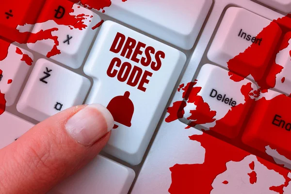 Inspiración Mostrando Signo Código Vestimenta Concepto Negocio Una Forma Aceptada —  Fotos de Stock