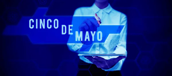 Cartel Mostrando Cinco Mayo Concepto Negocios Celebración Mexicano Americana Celebrada —  Fotos de Stock