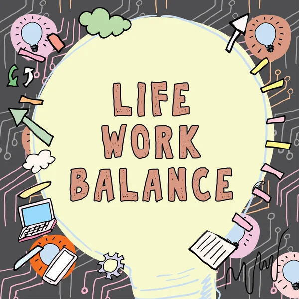 Inspiração Mostrando Sinal Life Work Balance Visão Geral Das Necessidades — Fotografia de Stock