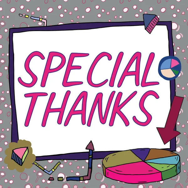 Konceptvisning Speciellt Tack Word Skrivet Uttryck För Uppskattning Eller Tacksamhet — Stockfoto