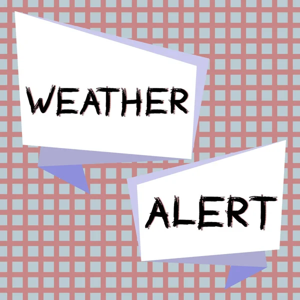 Sinal Exibindo Alerta Meteorológico Conceito Significado Alerta Urgente Sobre Estado — Fotografia de Stock