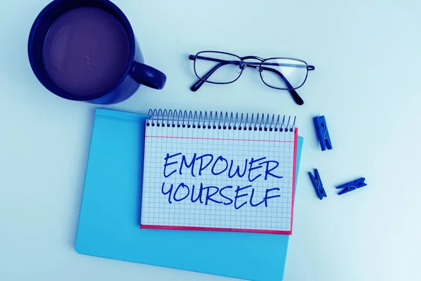 Inspiration Showing Sign Empower Yourself Internet Concept Taking Control Life — Stock Photo, Image