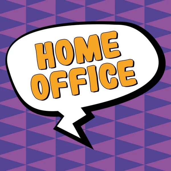 Texto Escritura Mano Home Office Word Escrito Espacio Designado Una — Foto de Stock