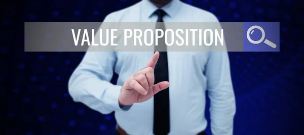 Handschrifttekst Value Proposition Business Showcase Service Maken Bedrijf Product Aantrekkelijk — Stockfoto