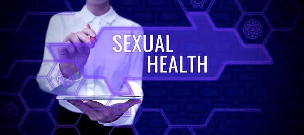 Señal Escritura Mano Salud Sexual Concepto Negocio Cuerpo Más Sano — Foto de Stock