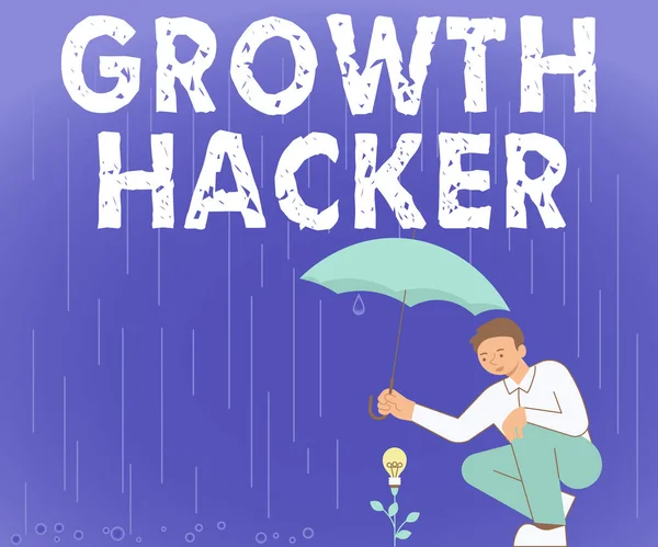 Konceptuell Bildtext Growth Hacker Koncept Innebär Allmänhet Att Förvärva Många — Stockfoto