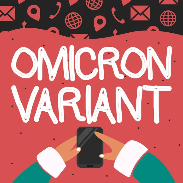Text Bildtext Som Presenterar Omicron Variant Business Visa Upp Mild — Stockfoto