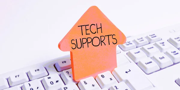 Inspiration Die Zeichen Zeigt Tech Supports Business Ansatz Hilfe Durch — Stockfoto