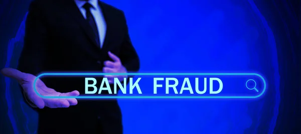 Концептуальная Подпись Bank Fraud Business Idea Intentional Perversion Truth Induce — стоковое фото