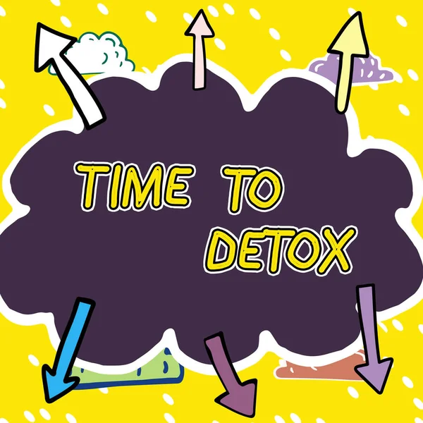 Znak Wyświetlający Czas Detox Koncepcja Znaczenie Moment Dla Diety Zdrowie — Zdjęcie stockowe