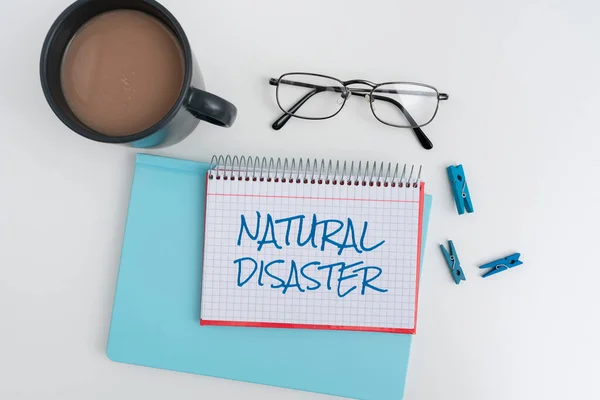 Sign Displaying Natural Disaster Business Overview Occurring Course Nature Natural — Stock Photo, Image