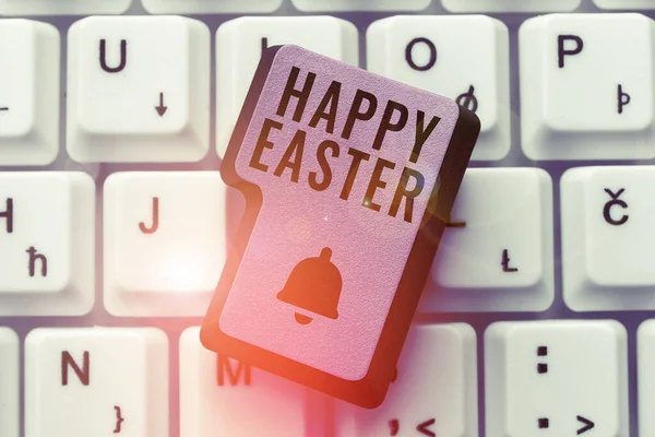 Textový Nápis Zobrazující Veselé Velikonoce Obchodní Přehlídka Křesťanské Svátky Připomínající — Stock fotografie