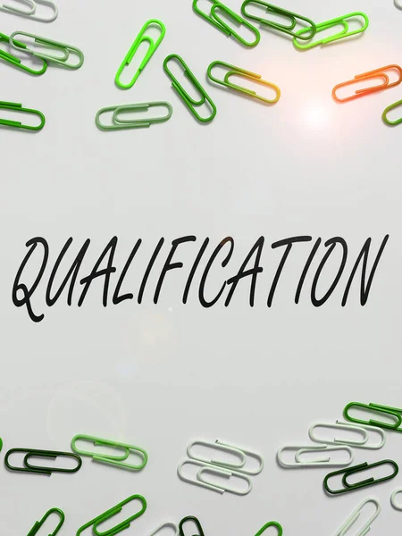 Inspiration Montrant Signe Qualification Internet Concept Officiellement Permission Certification Pour — Photo