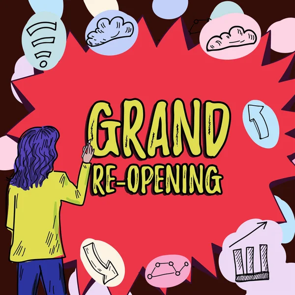 Inspiratie Uithangbord Grand Opening Business Concept Ter Gelegenheid Van Opening — Stockfoto