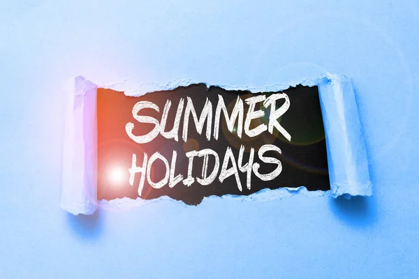 Inspiración Mostrando Signo Vacaciones Verano Visión General Del Negocio Vacaciones —  Fotos de Stock
