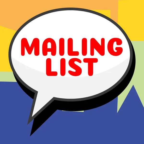 Titulek Textu Prezentující Mailing List Koncept Znamená Seznam Lidí Kteří — Stock fotografie