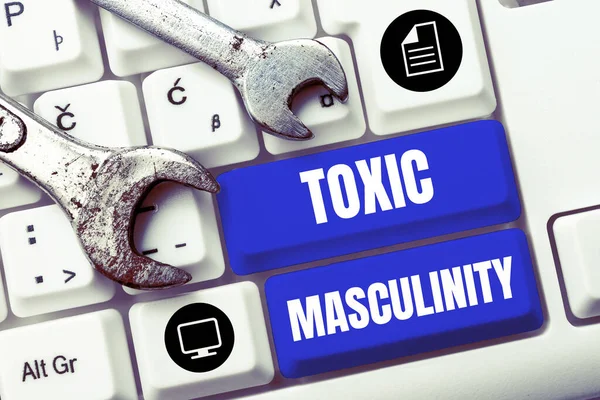 stock image Handwriting text Toxic Masculinity, Business overview describes narrow repressive type of ideas about the male gender role