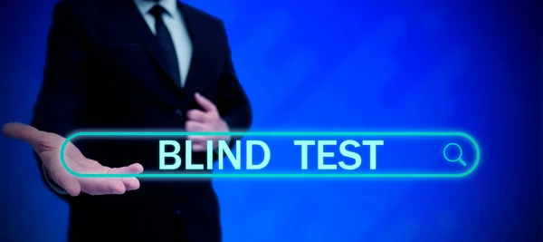 Skriva Visa Text Blind Test Business Showcase Socialt Engagemang Med — Stockfoto