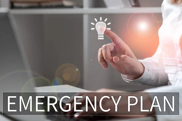 Exibição Conceitual Plano Emergência Word Procedures Response Major Emergencies Esteja — Fotografia de Stock