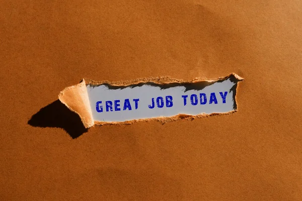 Sign Exibindo Grande Trabalho Hoje Foto Conceitual Usado Elogiando Alguém — Fotografia de Stock