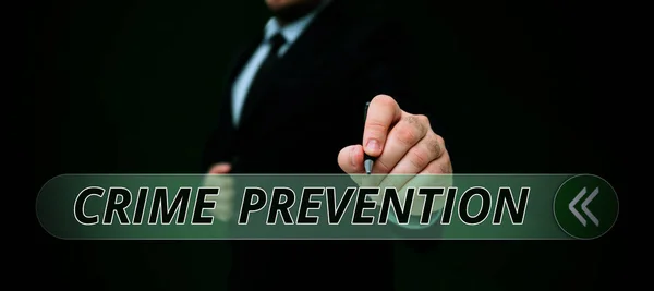 Writing Displaying Text Crime Prevention Word Written Federal Offense Actions — Stock Photo, Image