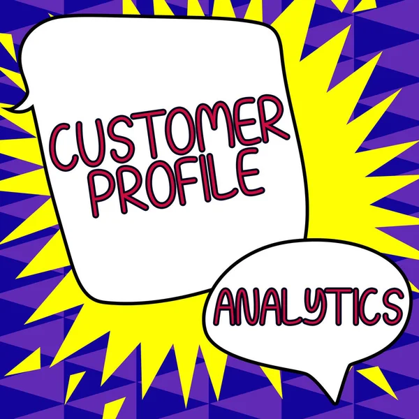 Rukopisná Značka Profil Zákazníka Analytics Word Written Customer Profile Target — Stock fotografie