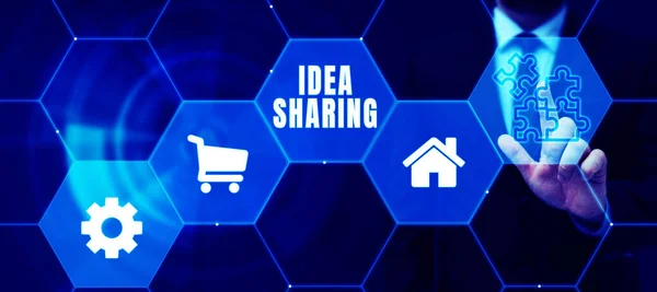Pisanie Wyświetlania Tekstu Idea Sharing Business Showcase Startup Uruchomić Innowacyjny — Zdjęcie stockowe