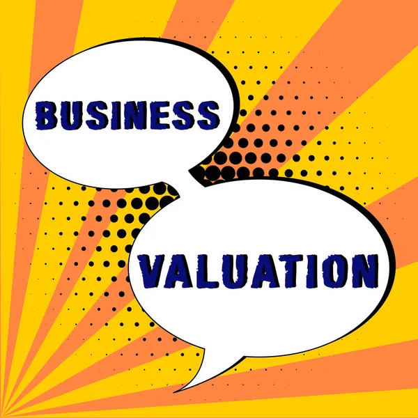 Logga Som Visar Business Valuation Affärsidé Som Bestämmer Det Ekonomiska — Stockfoto